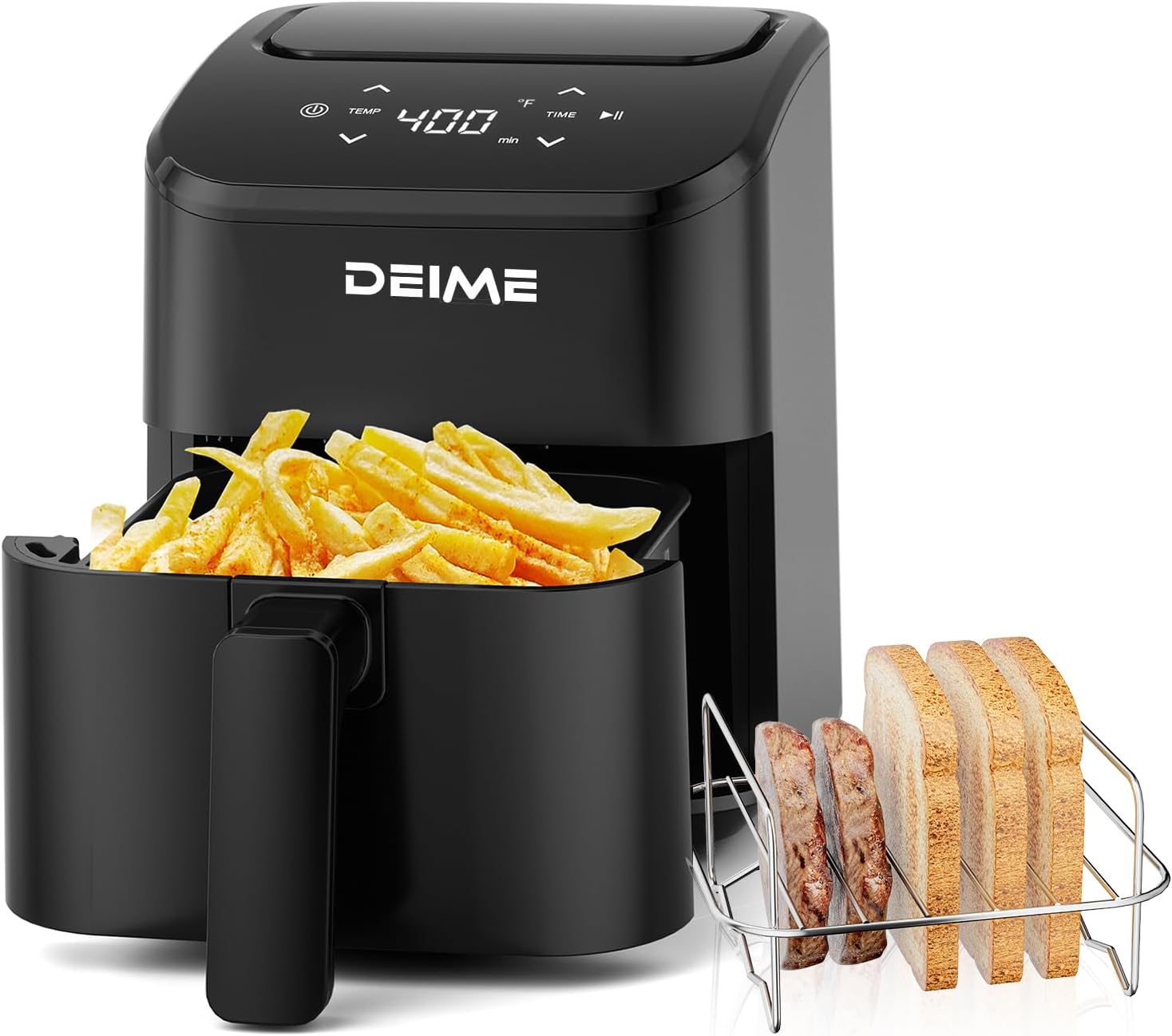 DEIME Air Fryer, Small Digital 3 Qt Airfryer Space Saving Compact, Bake,