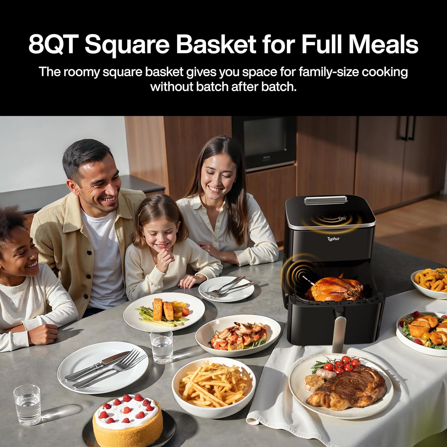 Typhur Sync 8QT AI Smart Air Fryer with Built-in Wireless Meat Thermometer, - View 2