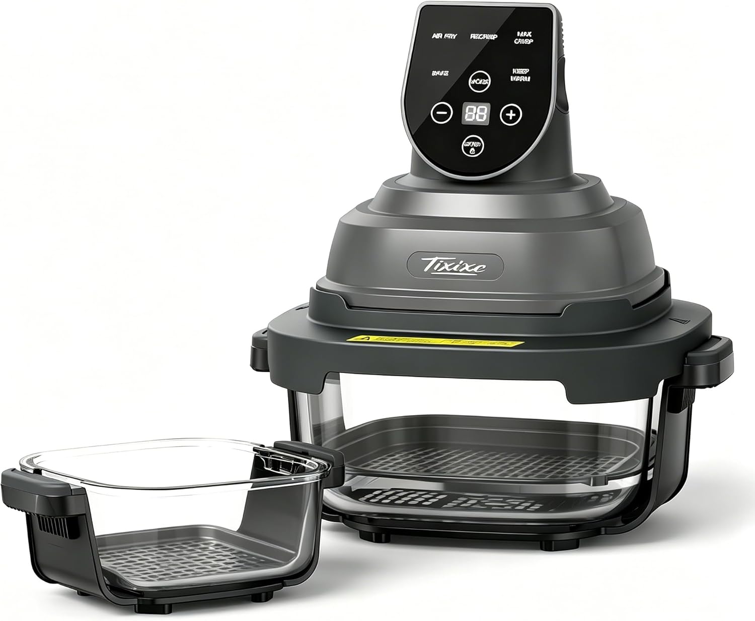 5-in-1 Glass Air Fryer for Healthy Oil-Free Cooking, Portable 1500W Countertop