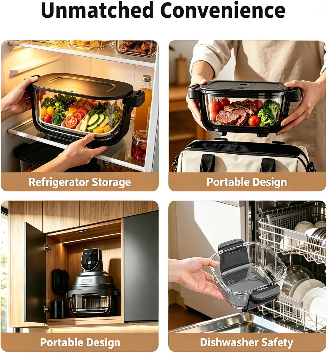 5-in-1 Glass Air Fryer for Healthy Oil-Free Cooking, Portable 1500W Countertop - View 5