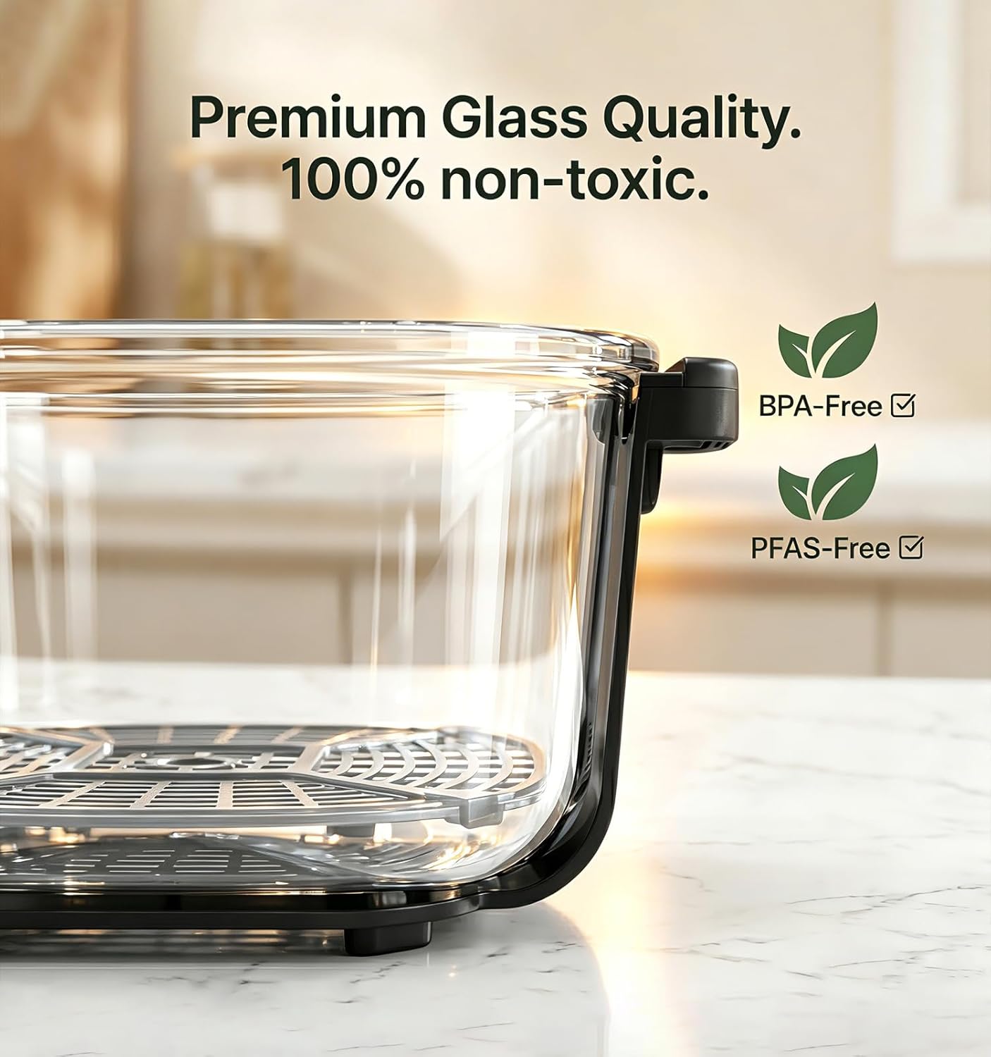 5-in-1 Glass Air Fryer for Healthy Oil-Free Cooking, Portable 1500W Countertop - View 6