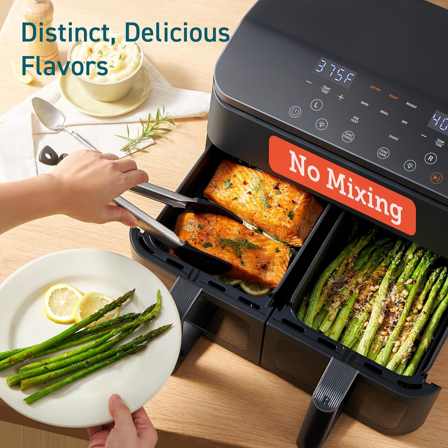 Cosori Dual Air Fryer 9Qt - 10-in-1, Fresh Balanced Meals for Family and - View 5
