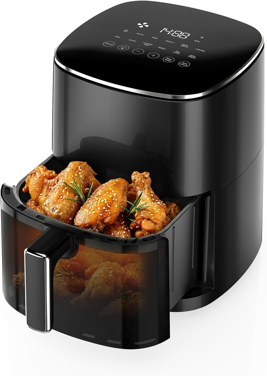 NEWBULIG Air Fryer, 6QT Square Airfryer with Visual Window, 400℉ Fast Heating - View 4