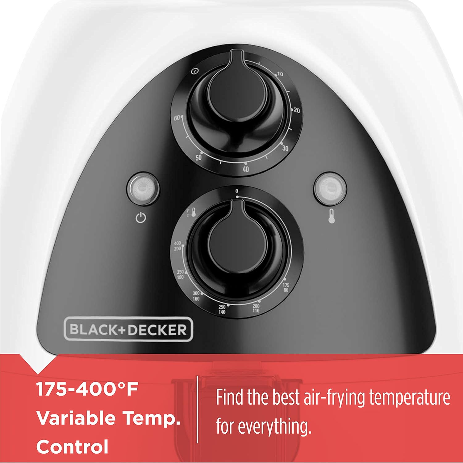 BLACK+DECKER Purify 2-Liter Air Fryer, White/Black, HF100WD - View 4