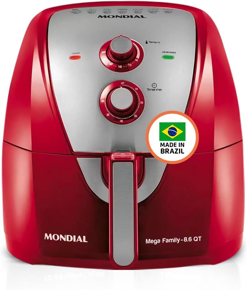 Fritadeira Sem Óleo Air Fryer 8L, Mondial, Preto/Inox, 1900W, 220V - AFN-80-BI