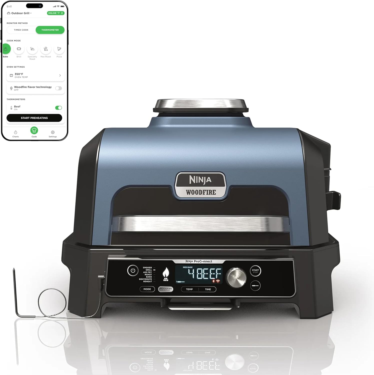 Ninja Woodfire Pro Connect XL Outdoor Grill & Smoker | Bluetooth, App Enabled | - View 4