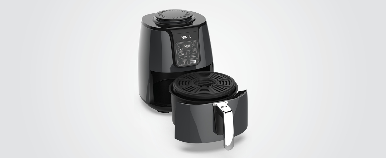 Ninja Air Fryer | 4 QT Capacity | 4-in-1 Roast, Crisp, Roast, Reheats, & Dehydrates | Dishwasher Safe Parts | 105°F-400°F | Includes 20 Easy & Healthy Recipes | 1550 watt | Grey | AF101 detail 8