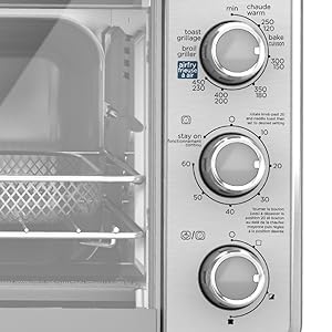BLACK+DECKER Crisp 'N Bake Air Fryer Countertop Convection Toaster Oven, Large Capacity, 6-Slice, 5-in-1, Fits 12" Pizza, 60-Min Timer, Bake, Broil, Air Fry, Toast, Keep Warm, Stainless Steel detail 5