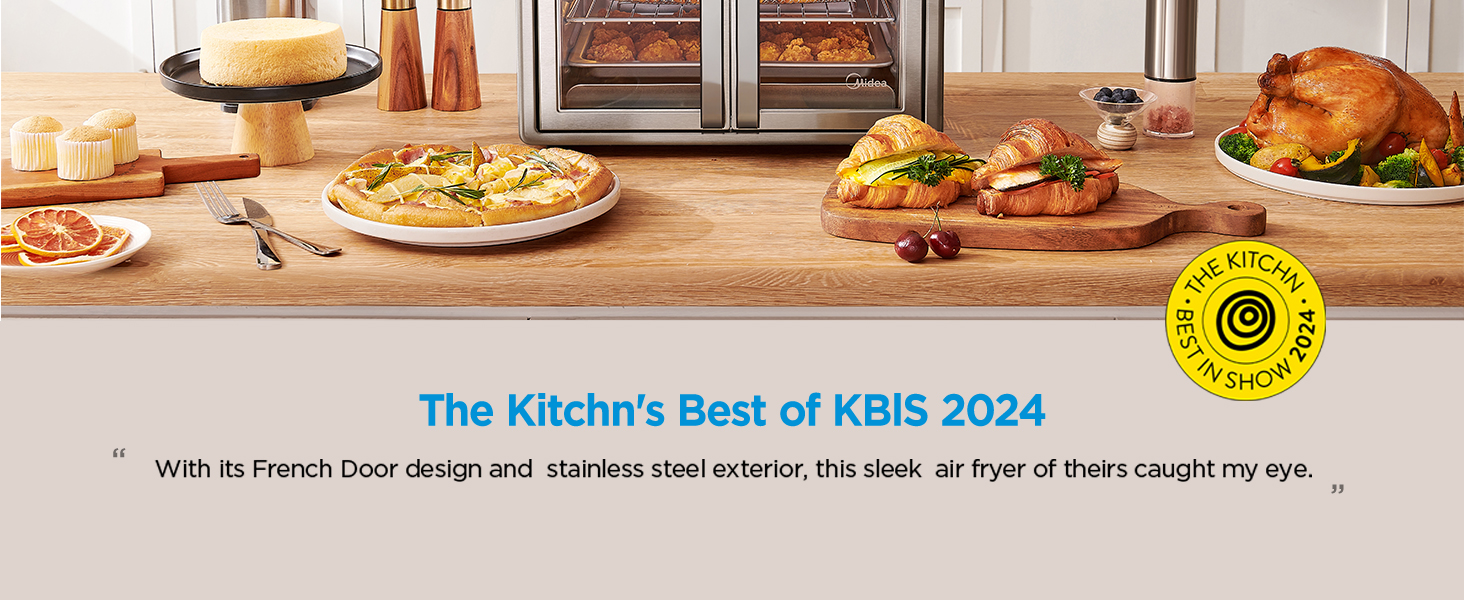 Midea Flexify Classic French Door Toaster Oven Air Fryer Combo, 10-in-1 Large Capacity 26.4 QT Countertop Oven, 25% Faster Cooking and 90% Less Oil, Stainless Steel detail 2