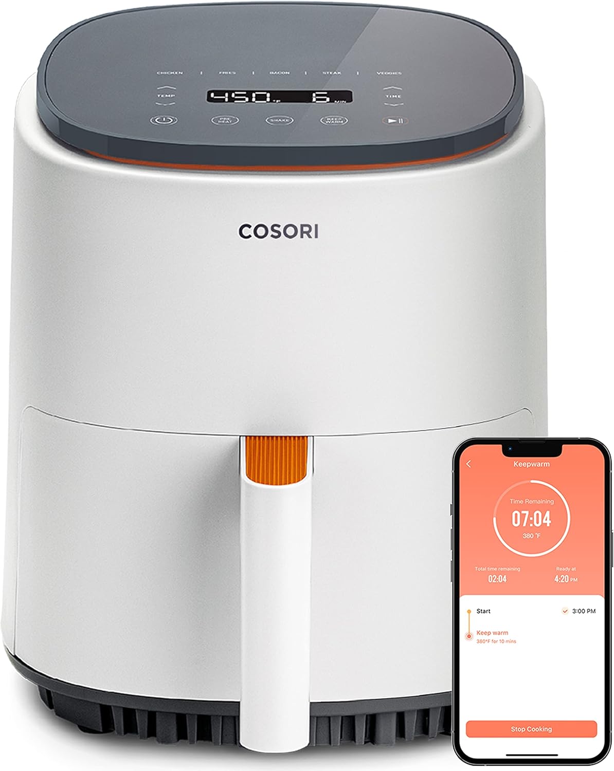 Cosori Air Fryer 2.1 QT, Small & Mini 4-in-1 airfryer Ideal for Simple Meals and Snack, Easy to Leftover Food to Crispy, Up to 97% Less Oil, 30 In-App Recipes, Nonstick & Dishwasher-Safe Basket detail 13