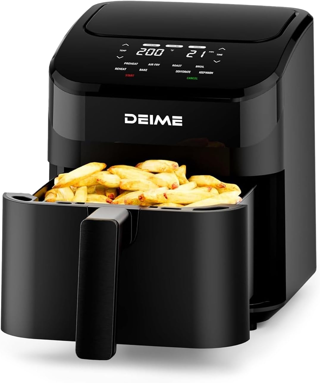 DEIME Air Fryer, Small Digital 3 Qt Airfryer Space Saving Compact, Bake, Reheat, Roasts for Quick Easy Meals, Mini Compact & Quiet, Nonstick & Dishwasher Safe Basket (Black) detail 10
