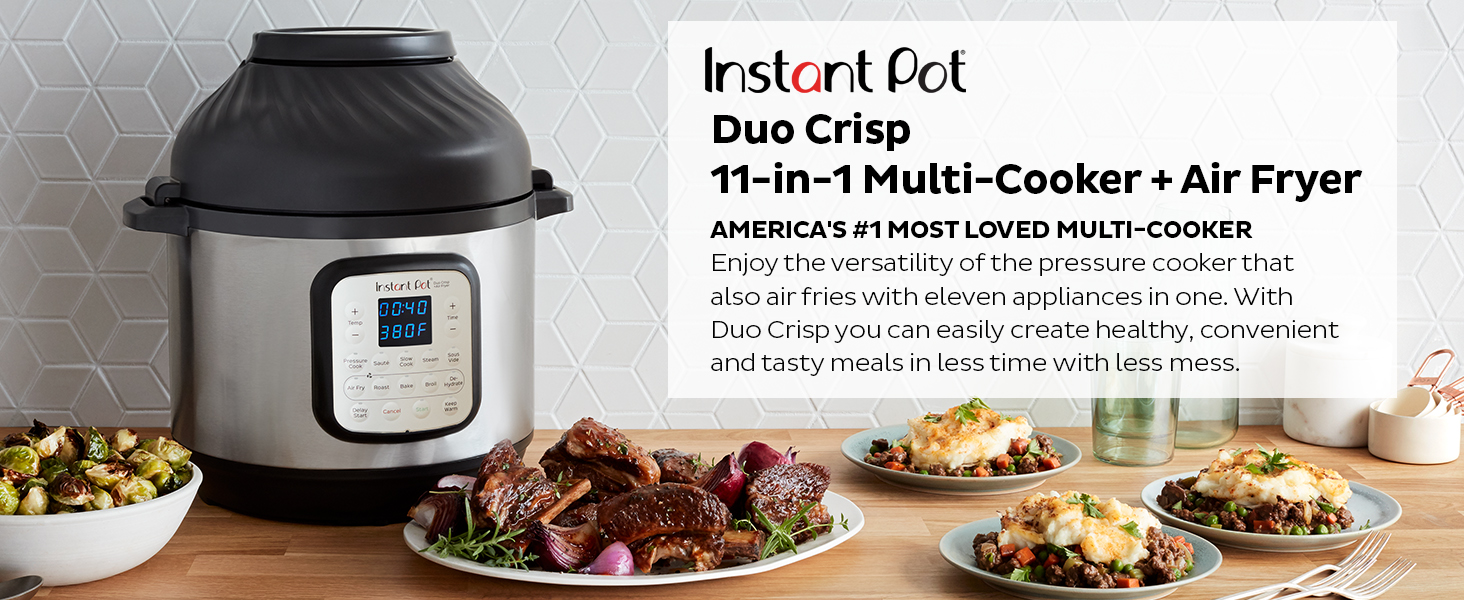 Instant Pot Duo Crisp 11-in-1 Air Fryer and Electric Pressure Cooker Combo with Multicooker Lids that Air Fries, Steams, Slow Cooks, Sautés, Dehydrates, & More, Free App With Over 800 Recipes, 6 Quart detail 1