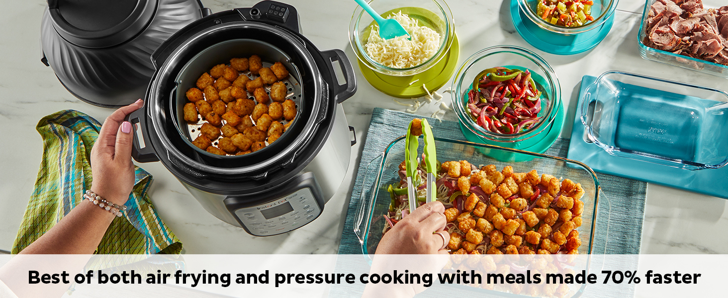 Instant Pot Duo Crisp 11-in-1 Air Fryer and Electric Pressure Cooker Combo with Multicooker Lids that Air Fries, Steams, Slow Cooks, Sautés, Dehydrates, & More, Free App With Over 800 Recipes, 6 Quart detail 3