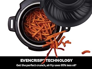 Instant Pot Duo Crisp 11-in-1 Air Fryer and Electric Pressure Cooker Combo with Multicooker Lids that Air Fries, Steams, Slow Cooks, Sautés, Dehydrates, & More, Free App With Over 800 Recipes, 6 Quart detail 5