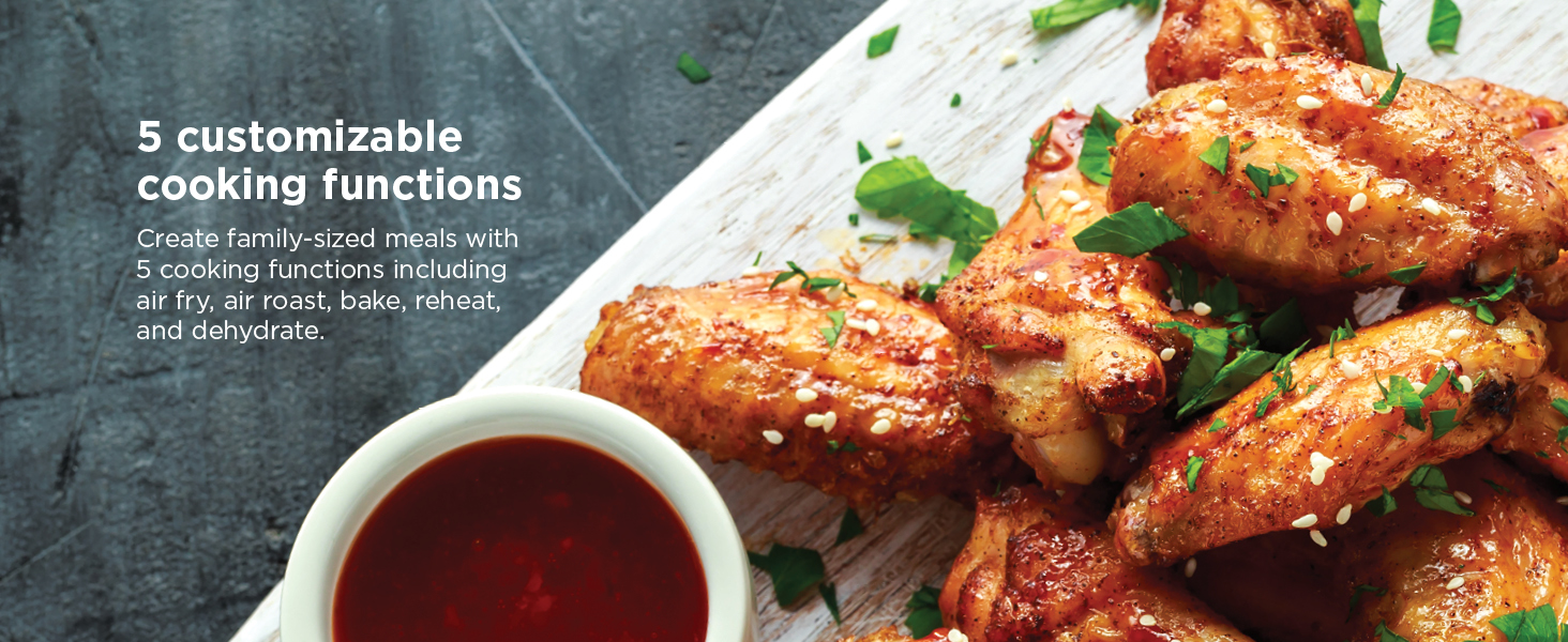 Ninja XL Air Fryer | 5.5 QT Capacity fits 3lbs of Wings | 5-in-1 Air Fry, Roast, Bake, Reheat & Dehydrate | 400°F Max Temp | 1750 Watts | With Dishwasher Safe Parts & Recipe Guide | Grey | AF150AMZ detail 2