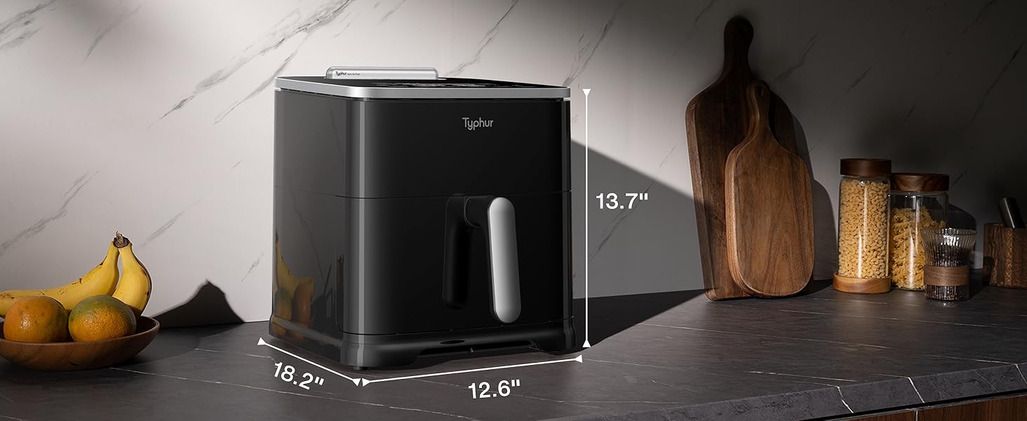 Typhur Sync 8QT AI Smart Air Fryer with Built-in Wireless Meat Thermometer, 9-in-1 XL Non Toxic Ceramic Airfryer, 450°F Max, Cooks 6lb Whole Chicken, Quiet & Dishwasher Safe, 120V detail 7