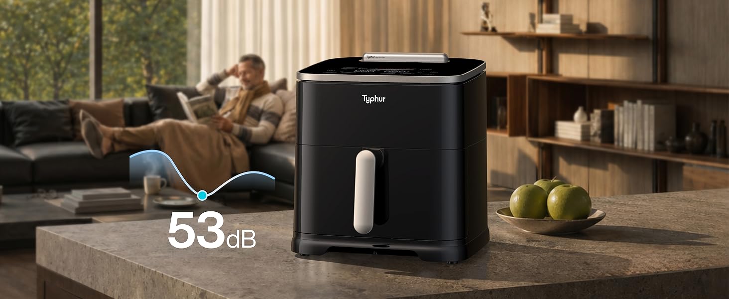 Typhur Sync 8QT AI Smart Air Fryer with Built-in Wireless Meat Thermometer, 9-in-1 XL Non Toxic Ceramic Airfryer, 450°F Max, Cooks 6lb Whole Chicken, Quiet & Dishwasher Safe, 120V detail 8