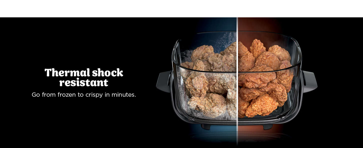 Ninja Crispi Pro 6-in-1 Glass Air Fryer | With Nontoxic, 6qt & 2.5qt Containers & Lids | Microwave, Freezer, Dishwasher Safe | 450°F Max Temp | 1800 Watt | Ash Grey | AS101DG detail 8