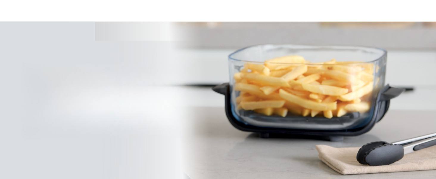 Ninja Crispi Pro 6-in-1 Glass Air Fryer | With Nontoxic, 6qt & 2.5qt Containers & Lids | Microwave, Freezer, Dishwasher Safe | 450°F Max Temp | 1800 Watt | Ash Grey | AS101DG detail 16