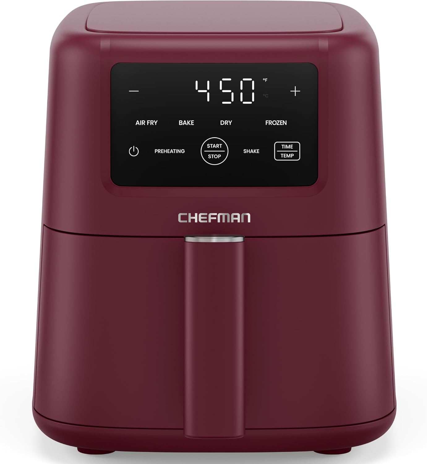 Chefman Air Fryer - 4-in-1 Slim 3.5 QT Airfryer, Air Fry, Bake, Dehydrate, Frozen, 450°F Max Temp for Extra Crispy Results in Minutes, Nonstick Ceramic Coating, Dishwasher-Safe Accessories - Black detail 7