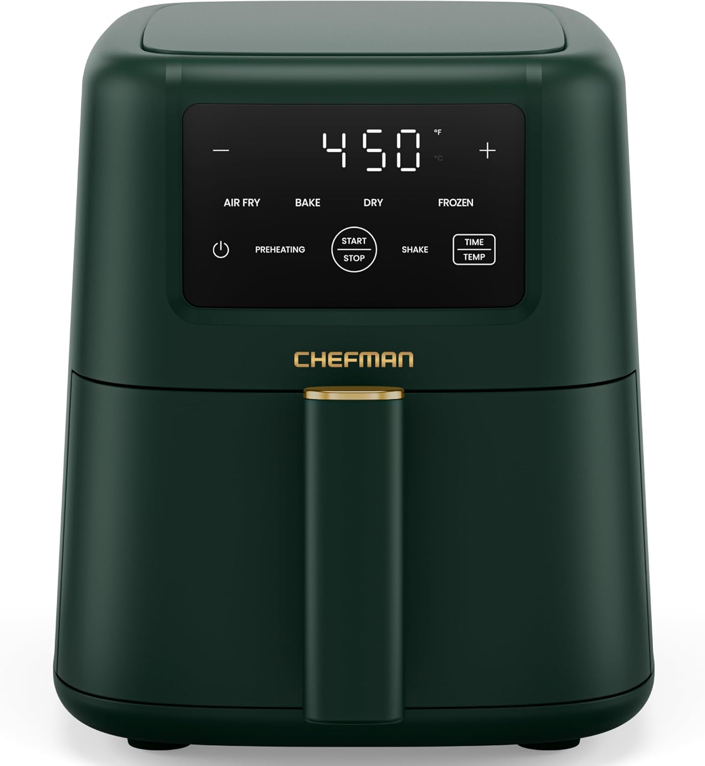 Chefman Air Fryer - 4-in-1 Slim 3.5 QT Airfryer, Air Fry, Bake, Dehydrate, Frozen, 450°F Max Temp for Extra Crispy Results in Minutes, Nonstick Ceramic Coating, Dishwasher-Safe Accessories - Black detail 9