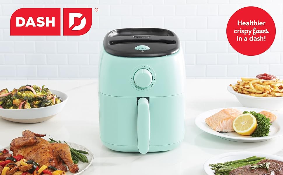 Dash Tasti-Crisp™ Air Fryer - AirCrisp® Technology - Compact Design with Adjustable Temperature Control - Nonstick Fry Basket & Auto Shut-Off Feature - 2.6 Quarts - Cool Grey detail 1