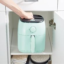 Dash Tasti-Crisp™ Air Fryer - AirCrisp® Technology - Compact Design with Adjustable Temperature Control - Nonstick Fry Basket & Auto Shut-Off Feature - 2.6 Quarts - Cool Grey detail 4