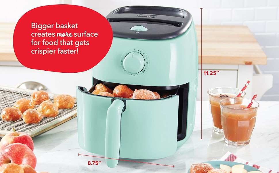 Dash Tasti-Crisp™ Air Fryer - AirCrisp® Technology - Compact Design with Adjustable Temperature Control - Nonstick Fry Basket & Auto Shut-Off Feature - 2.6 Quarts - Cool Grey detail 10