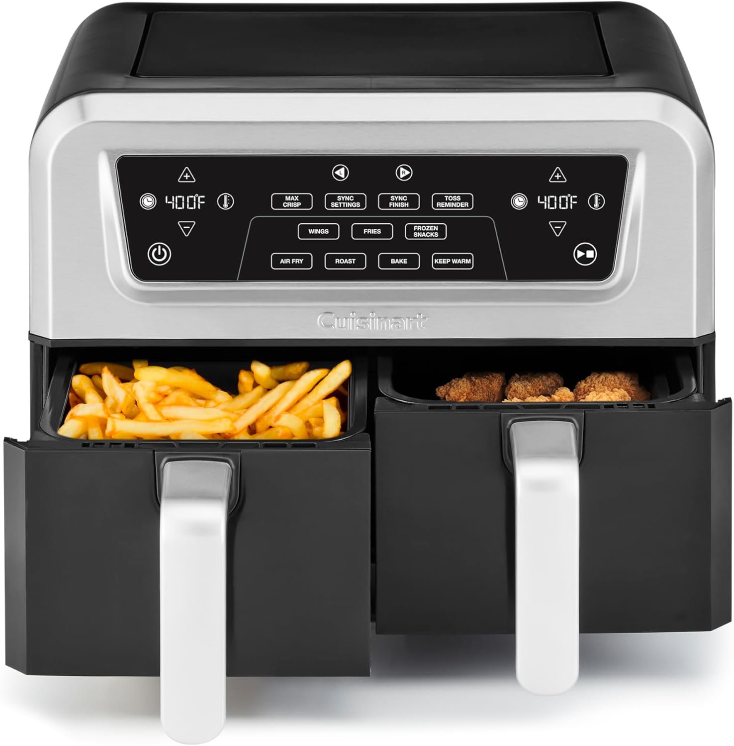 Cuisinart Dual Basket Air Fryer, Two Baskets 11 Qt in Total, 6 Functions: Air Fry, Roast, Bake, Broil, Dehydrate & Keep Warm, Features Sync Finish & Sync Settings, Toss Reminder & Auto-Pause, ADZ-112 detail 7