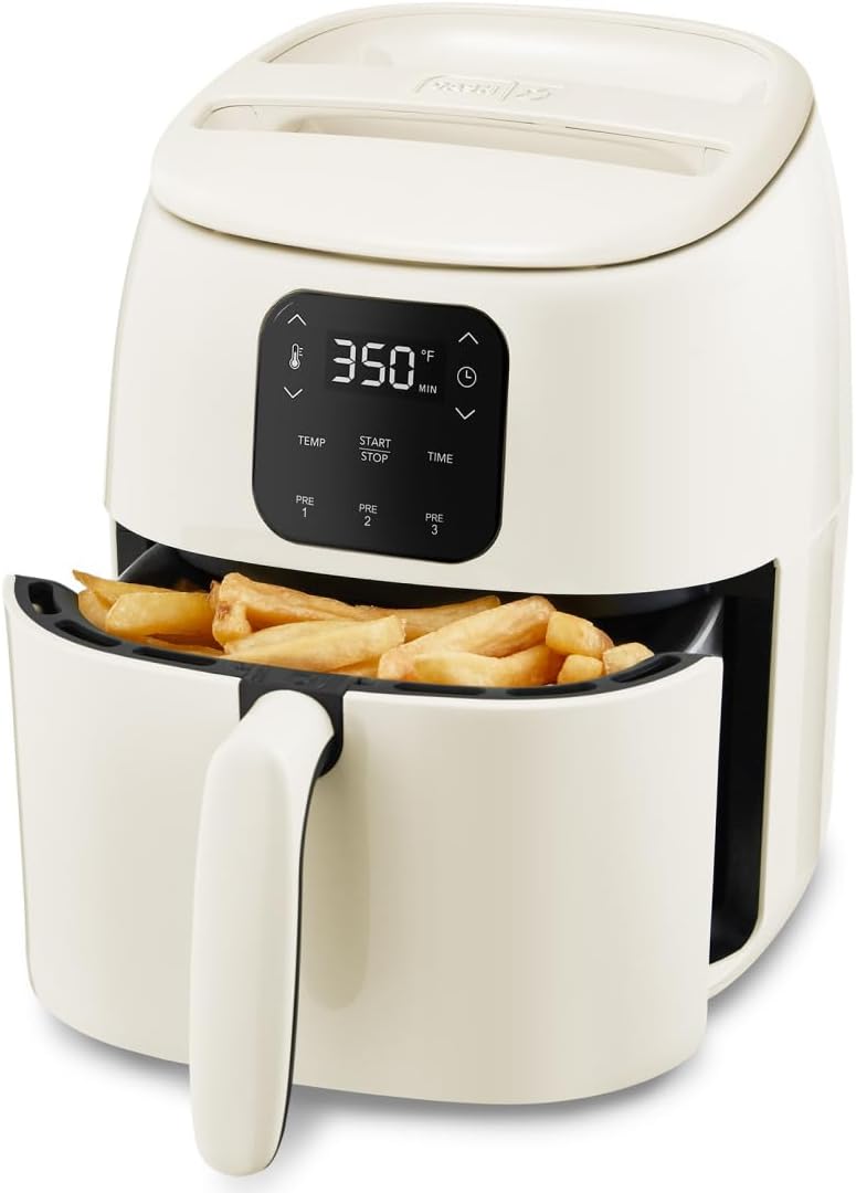 Dash Tasti-Crisp™ Digital Air Fryer - 2.6 Quart Small Compact Mini Air Fryer for French Fries, Nuggets & More, 1-2 People, Auto Shut Off, Adjustable Temp, Dishwasher Safe Parts - Grey detail 7