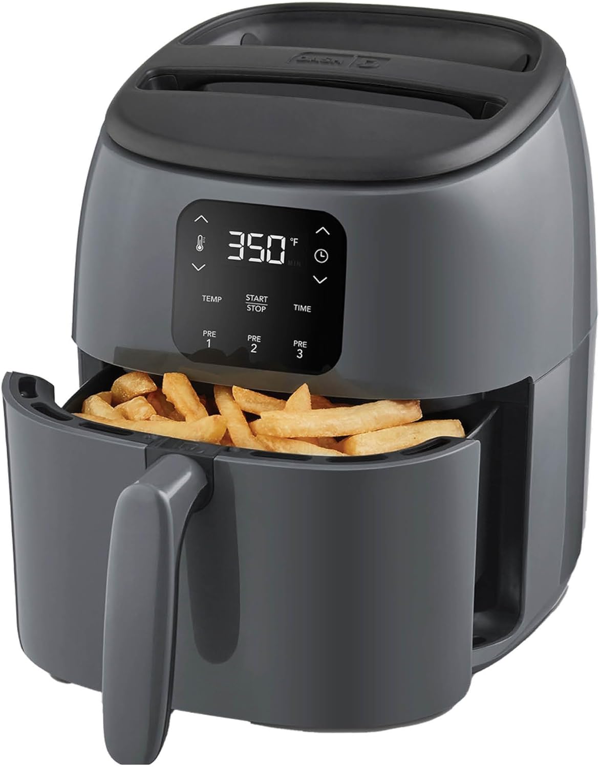Dash Tasti-Crisp™ Digital Air Fryer - 2.6 Quart Small Compact Mini Air Fryer for French Fries, Nuggets & More, 1-2 People, Auto Shut Off, Adjustable Temp, Dishwasher Safe Parts - Grey detail 10
