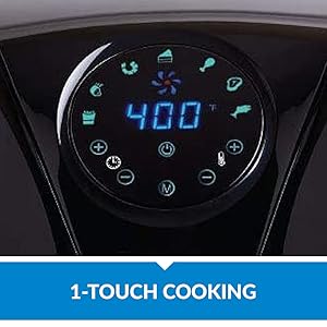 PowerXL Air Fryer 7 QT Maxx Classic, Extra Hot Air Fry, Cook, Crisp, Broil, Roast, Bake, High Gloss Finish, Nonstick, Black detail 4