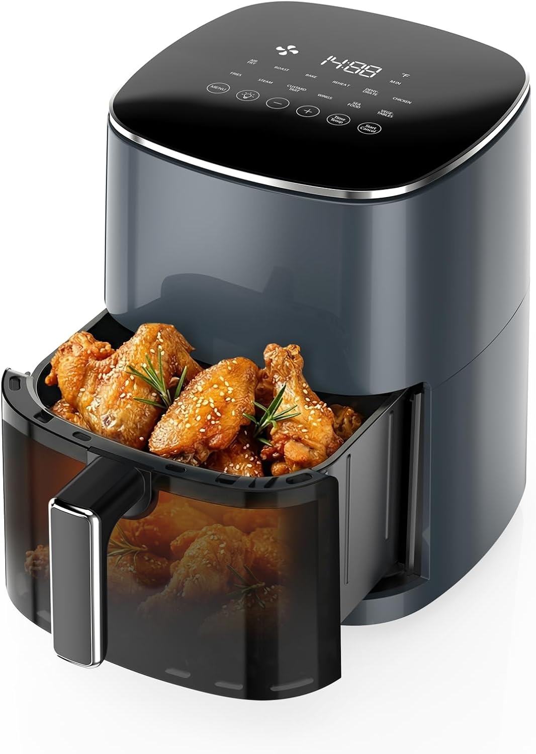 NEWBULIG Air Fryer, 6QT Square Airfryer with Visual Window, 400℉ Fast Heating Air Fryers Oven with Timer, Auto-Off, Non Toxic & Non Stick, Multiple 12 Modes for Roast, Bake, Dehydrate, Fry, Reheat detail 11