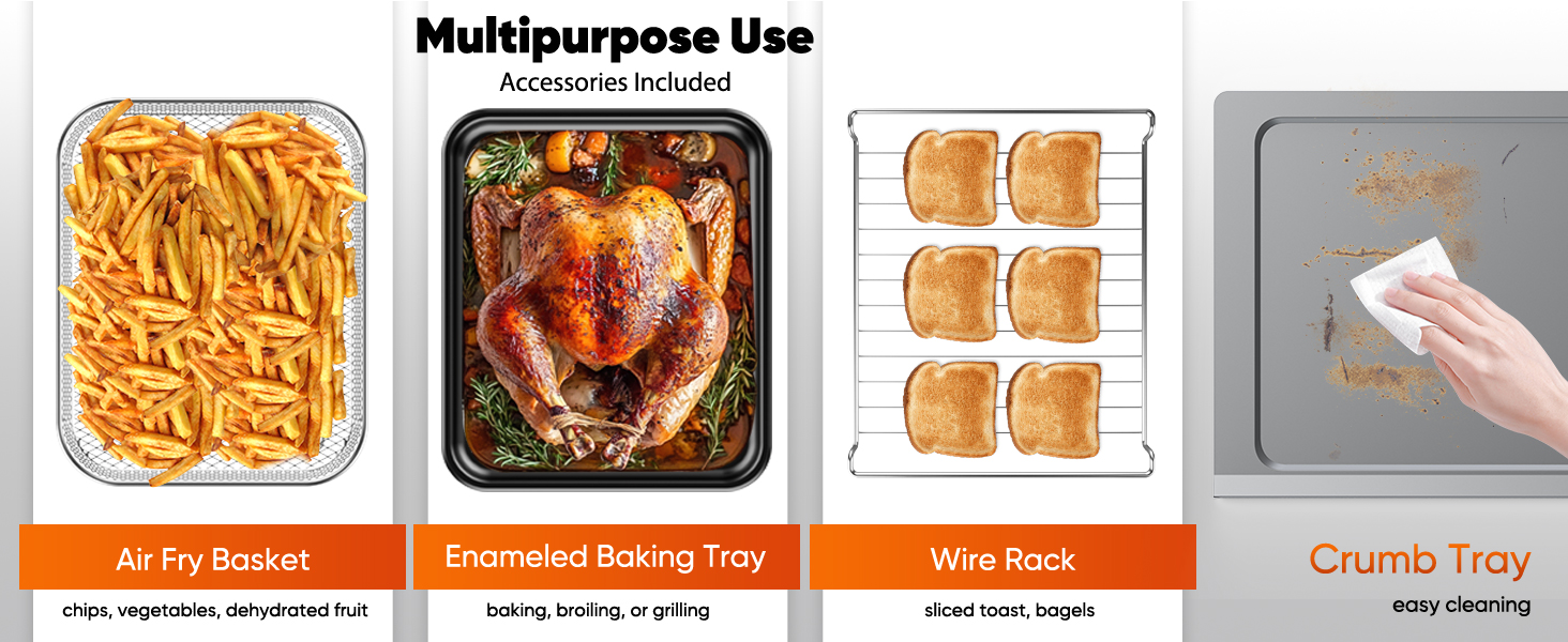 Nuwave Bravo Pro Convection Air Fryer Toaster Oven Combo, 2025 New and Improved, 10-in-1, 50°-450°F Temp Controls, Quick & Even Crisp Technology, 21Qt Capacity, Stainless Steel, PFAS Free detail 12