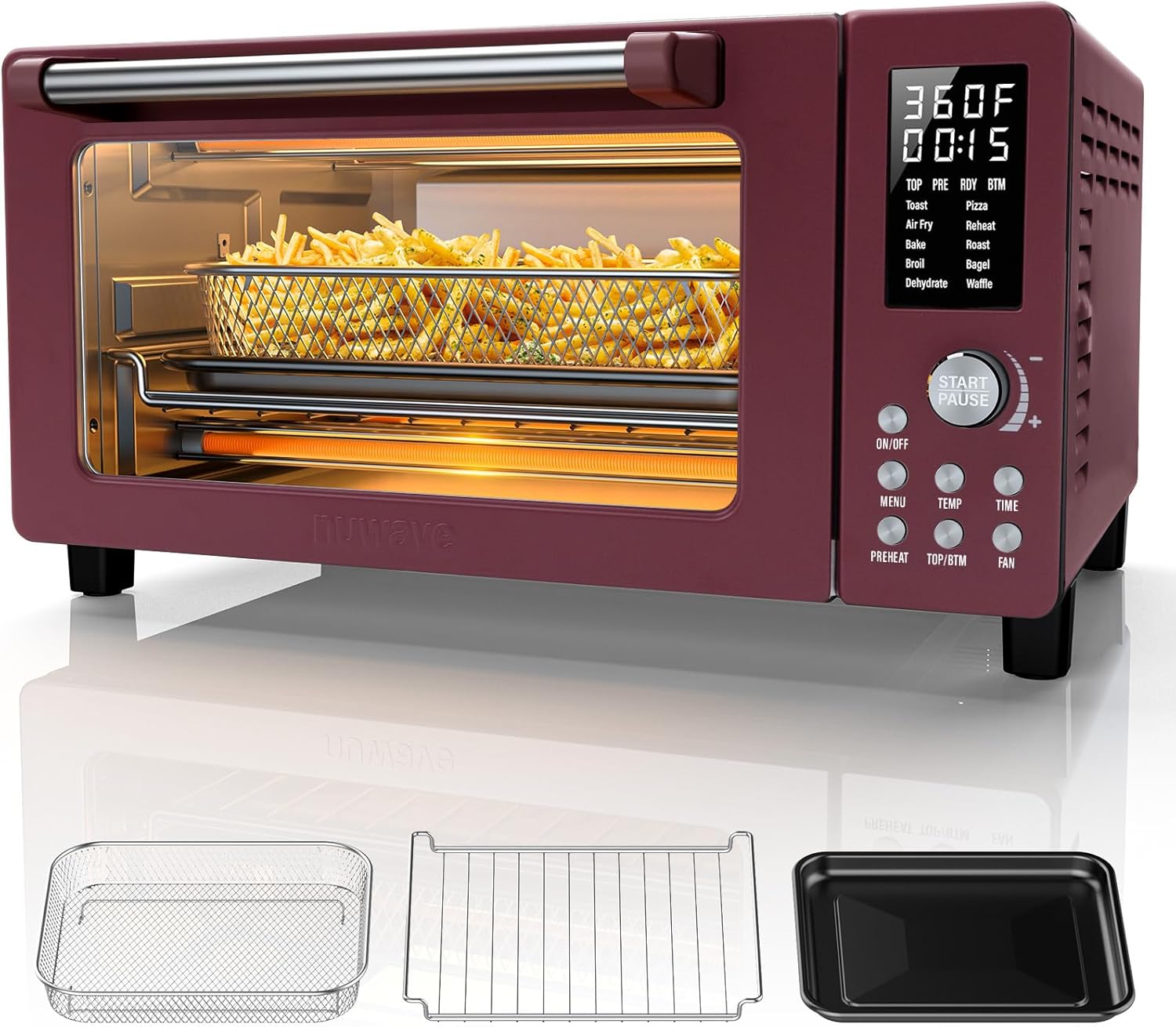 Nuwave Bravo Pro Convection Air Fryer Toaster Oven Combo, 2025 New and Improved, 10-in-1, 50°-450°F Temp Controls, Quick & Even Crisp Technology, 21Qt Capacity, Stainless Steel, PFAS Free detail 17