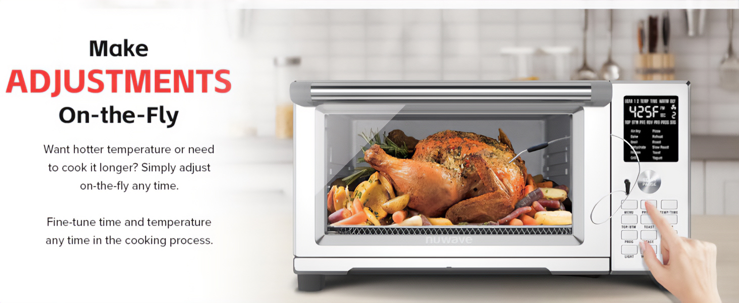 Nuwave Bravo XL Air Fryer Toaster Smart Oven, 12-in-1 Countertop Grill/Griddle Combo, 30-Qt XL Capacity, 50F-500F adjustable in precise 5F increments, Integrated Smart Thermometer, Linear T Technology detail 5