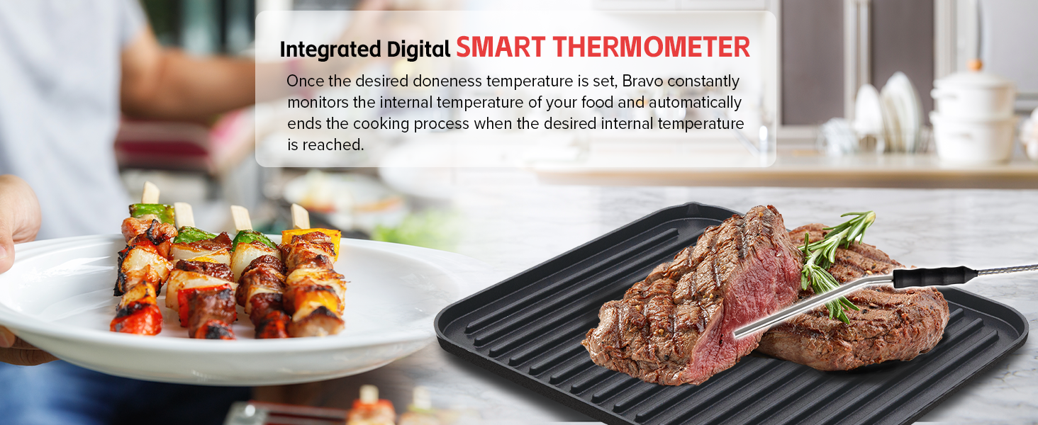 Nuwave Bravo XL Air Fryer Toaster Smart Oven, 12-in-1 Countertop Grill/Griddle Combo, 30-Qt XL Capacity, 50F-500F adjustable in precise 5F increments, Integrated Smart Thermometer, Linear T Technology detail 6