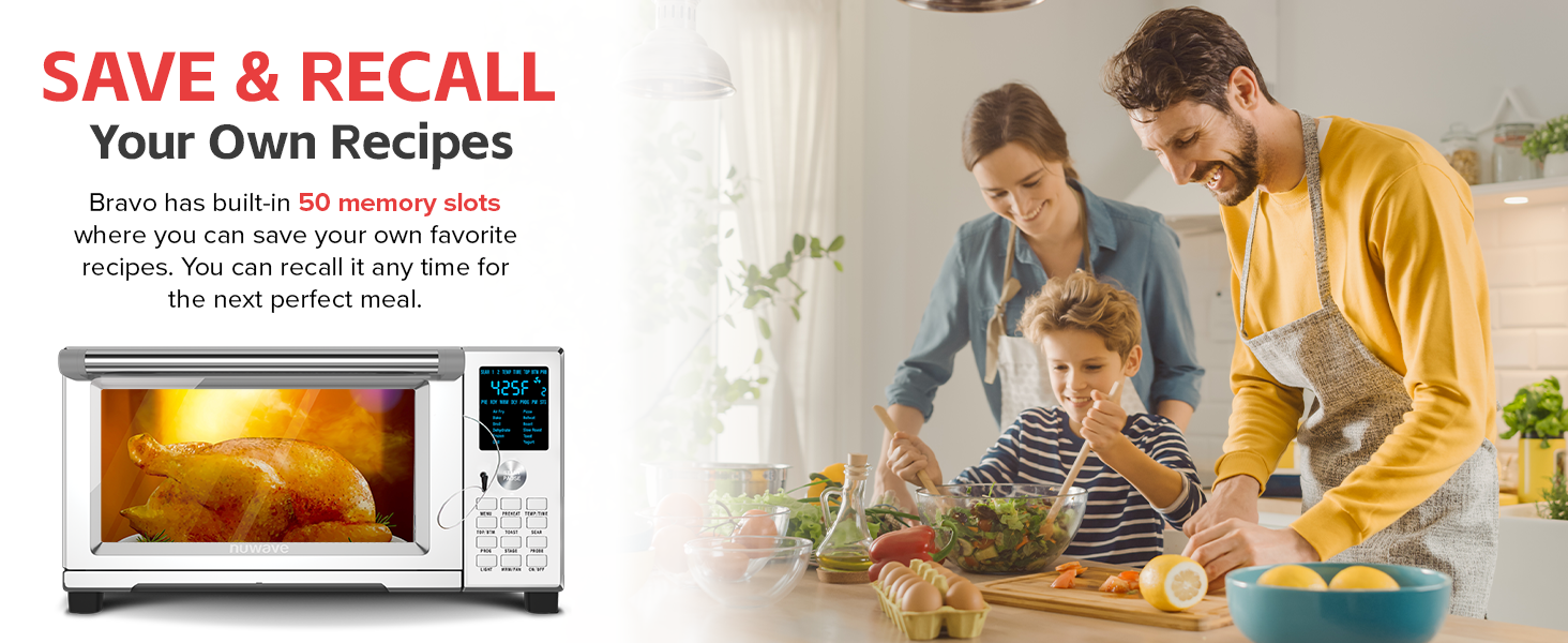 Nuwave Bravo XL Air Fryer Toaster Smart Oven, 12-in-1 Countertop Grill/Griddle Combo, 30-Qt XL Capacity, 50F-500F adjustable in precise 5F increments, Integrated Smart Thermometer, Linear T Technology detail 15