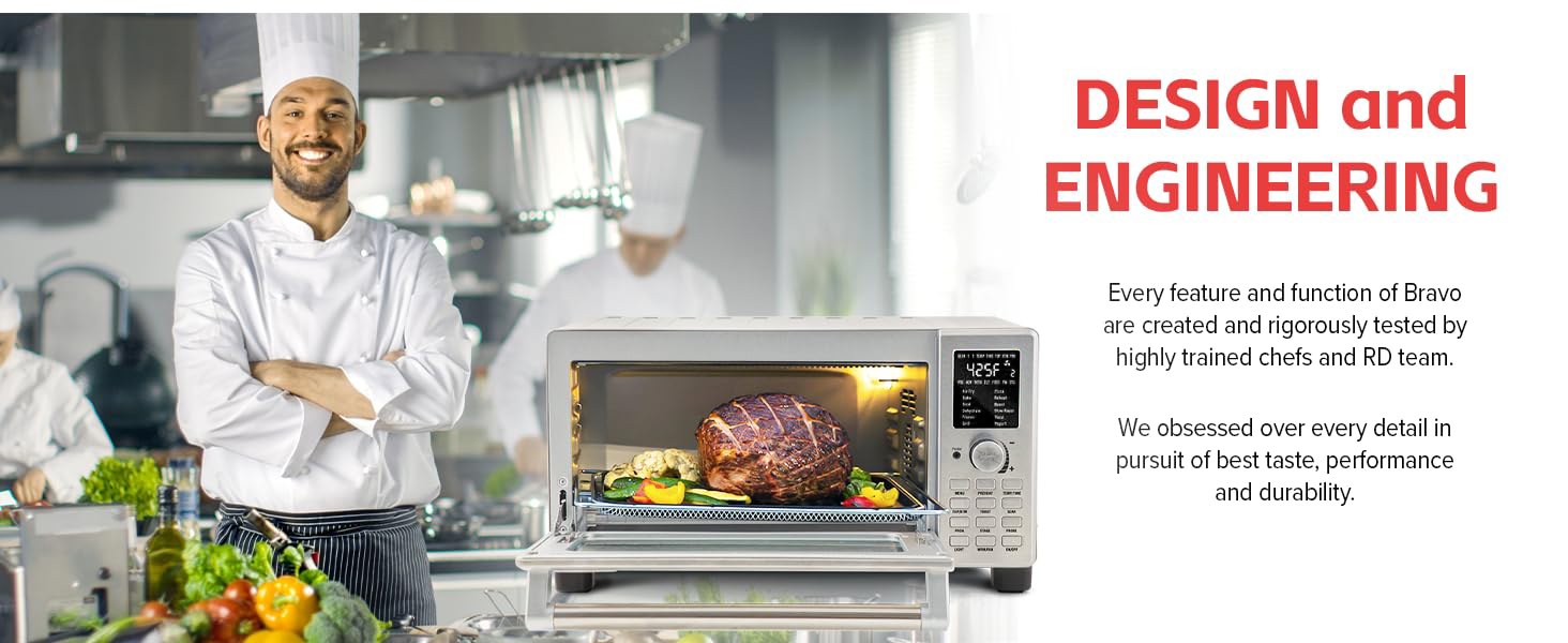 Nuwave Bravo XL Air Fryer Toaster Smart Oven, 12-in-1 Countertop Grill/Griddle Combo, 30-Qt XL Capacity, 50F-500F adjustable in precise 5F increments, Integrated Smart Thermometer, Linear T Technology detail 16