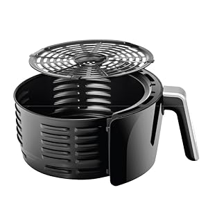 Digital 3.5 Liter Air Fryer w/ Flat Basket, Touch Screen AirFryer, Non-Stick Dishwasher-Safe Basket, Use Less Oil For Fast Healthier Food, 60 Min Timer & Auto Shut Off, Black detail 4