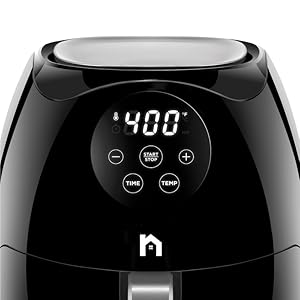 Digital 3.5 Liter Air Fryer w/ Flat Basket, Touch Screen AirFryer, Non-Stick Dishwasher-Safe Basket, Use Less Oil For Fast Healthier Food, 60 Min Timer & Auto Shut Off, Black detail 6