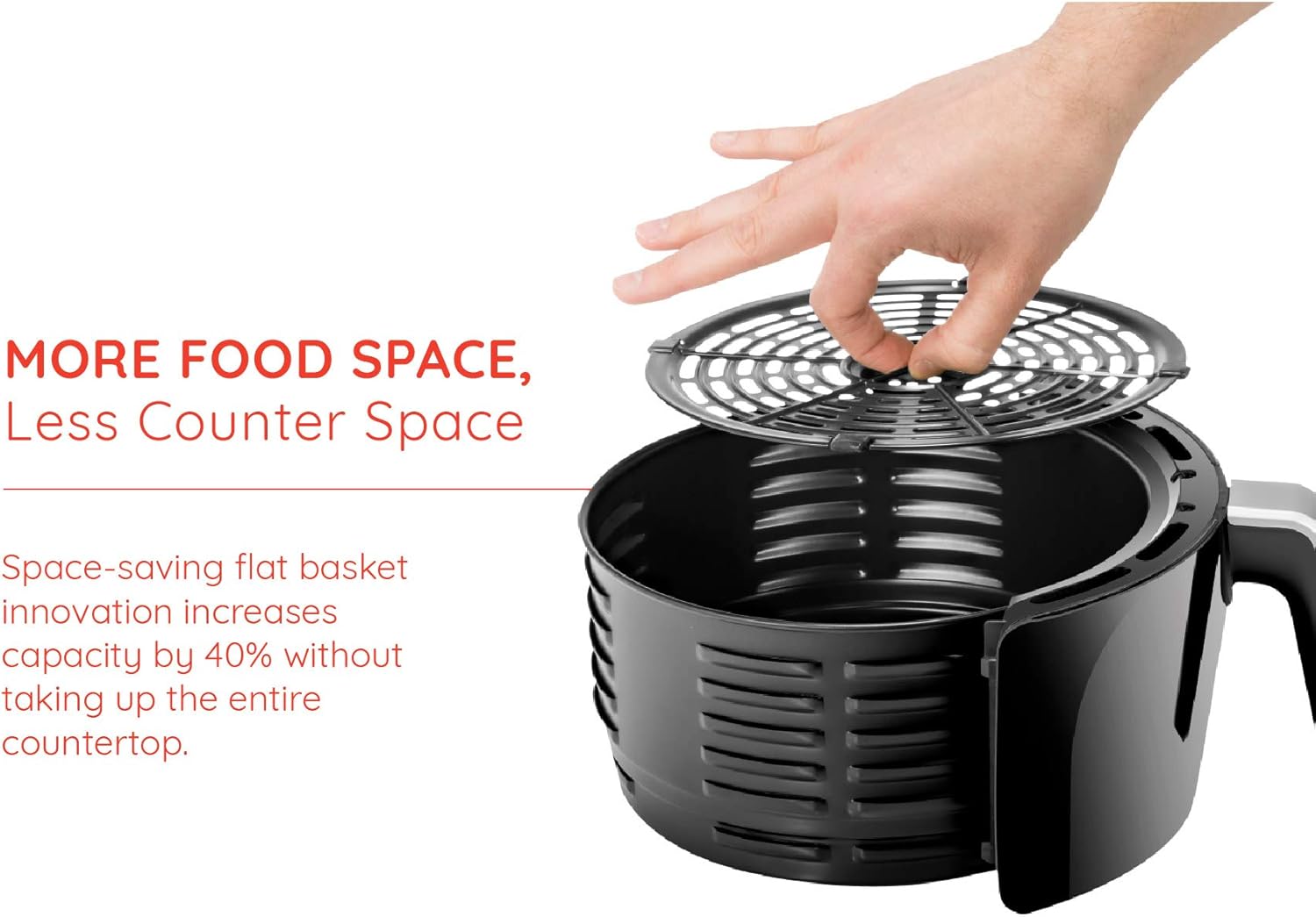 Digital 3.5 Liter Air Fryer w/ Flat Basket, Touch Screen AirFryer, Non-Stick Dishwasher-Safe Basket, Use Less Oil For Fast Healthier Food, 60 Min Timer & Auto Shut Off, Black detail 13