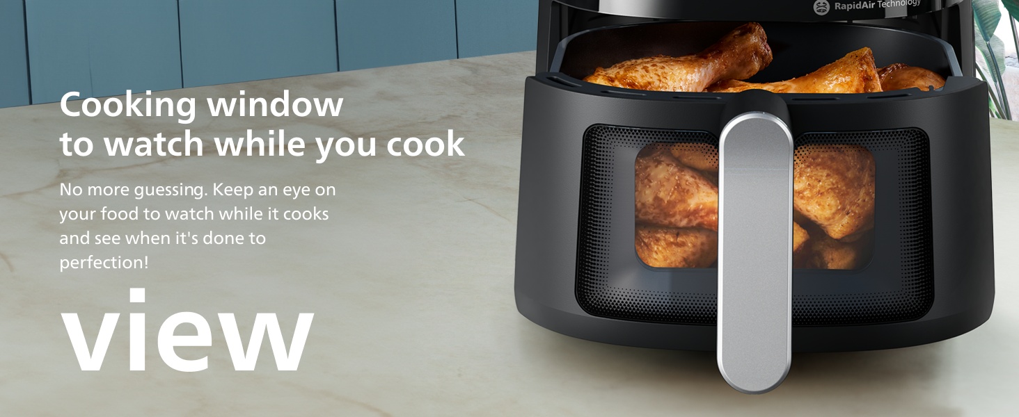 Philips Air Fryer 2000 Series - 13-in-1 functions, 6.6 Quarts, Compact Design with Cooking Window, Black, (NA231/00) detail 3
