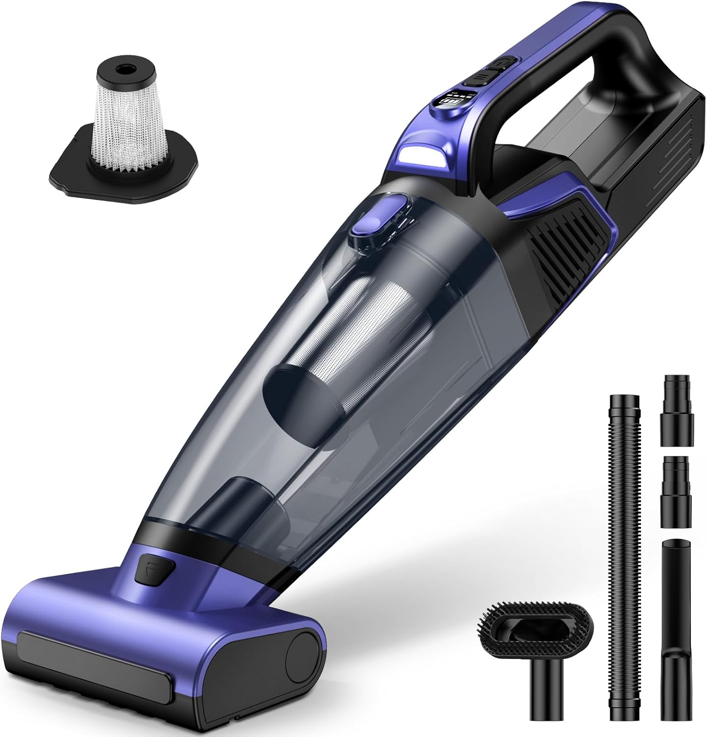 Pet Hair Handheld Vacuum Cordless: 20000PA High Power Car Vacuum with Motorized - View 2