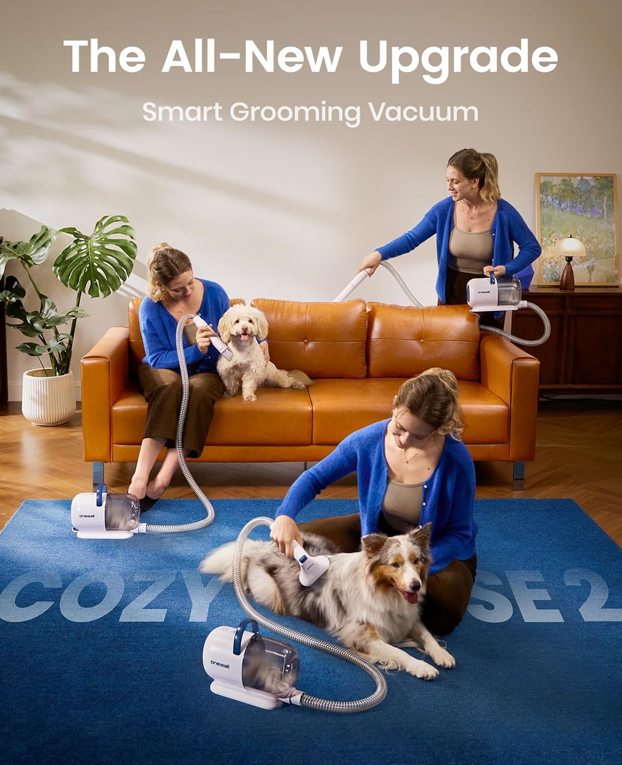 oneisall Dog Grooming Vacuum, 15000Pa Pet Vacuum Kit Shedding 99% Pet Hair, Dog - View 2