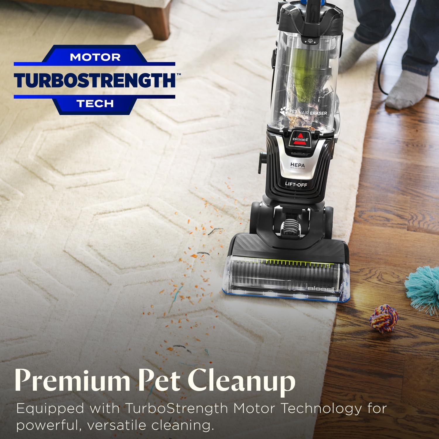 Bissell Pet Hair Eraser Turbo Lift-Off Vacuum, w/Self-Cleaning Brush Roll, HEPA - View 2