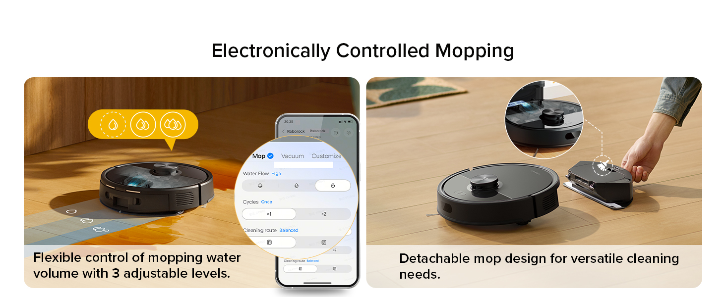 roborock Q7 M5+ Robot Vacuum and Mop, Upgraded from Q5 Max+, Up to 7-9 Weeks Self-Empty, 10000Pa Suction, Dual Anti-Tangle System for Pet Hair & Carpet, PreciSense LiDAR Navigation, App Control, Black detail 5