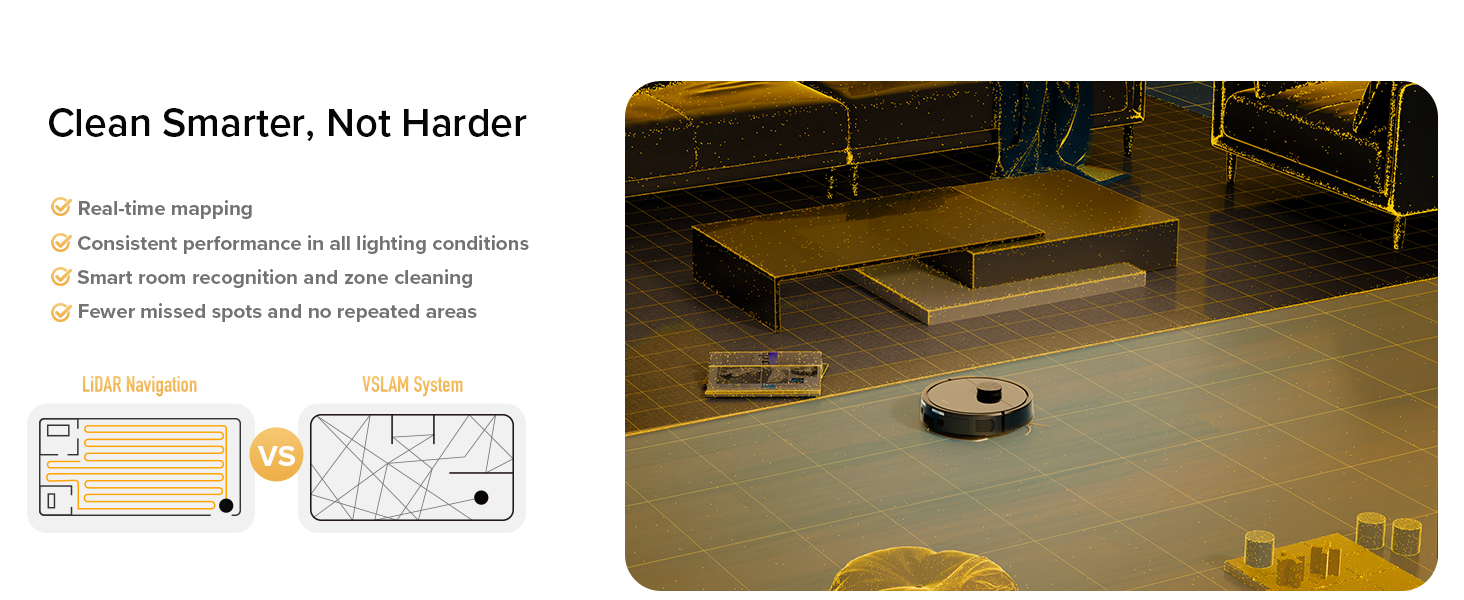 roborock Q7 M5+ Robot Vacuum and Mop, Upgraded from Q5 Max+, Up to 7-9 Weeks Self-Empty, 10000Pa Suction, Dual Anti-Tangle System for Pet Hair & Carpet, PreciSense LiDAR Navigation, App Control, Black detail 8