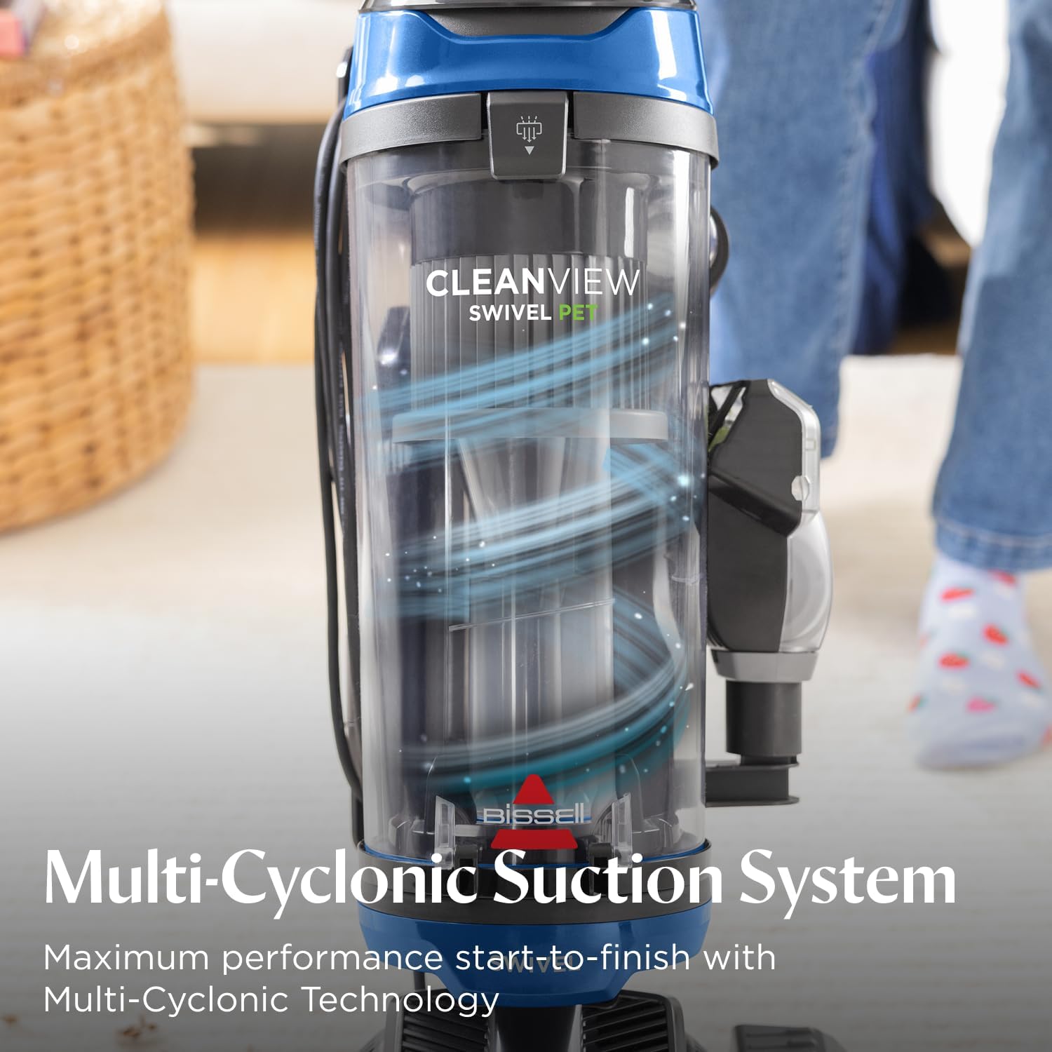 Bissell CleanView Swivel Vacuum with Triple Action Brush Roll, Swivel Steering, Extension Wand, Easy-Empty Dirt Tank, Multi-Cyclonic Suction System detail 15