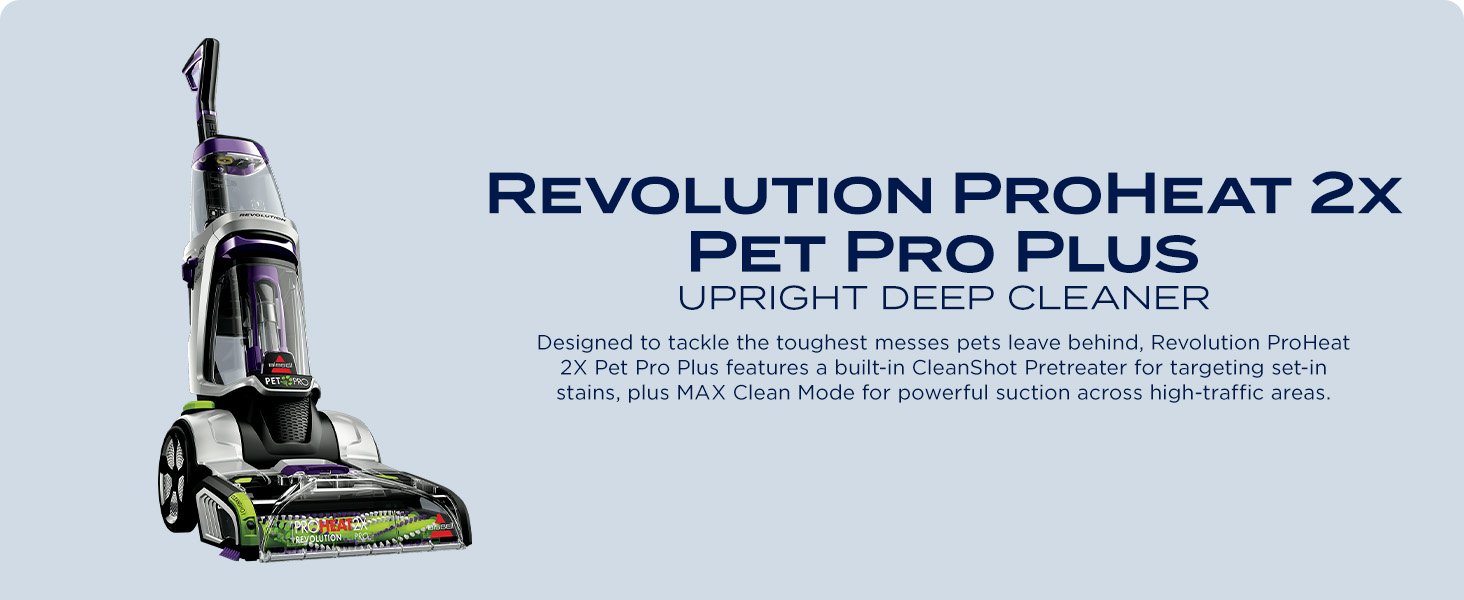 BISSELL ProHeat 2X Revolution Pet Pro Plus, 3588F, Upright Deep Cleaner, 30-minute Dry Time, Dual Dirt Lifter Powerbrush, Hose & Tool Attachment, Pet Upholstery and Tough Stain Tool Included detail 1